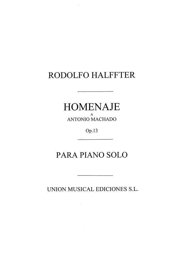 Homenaje A Antonio Machado Op.13